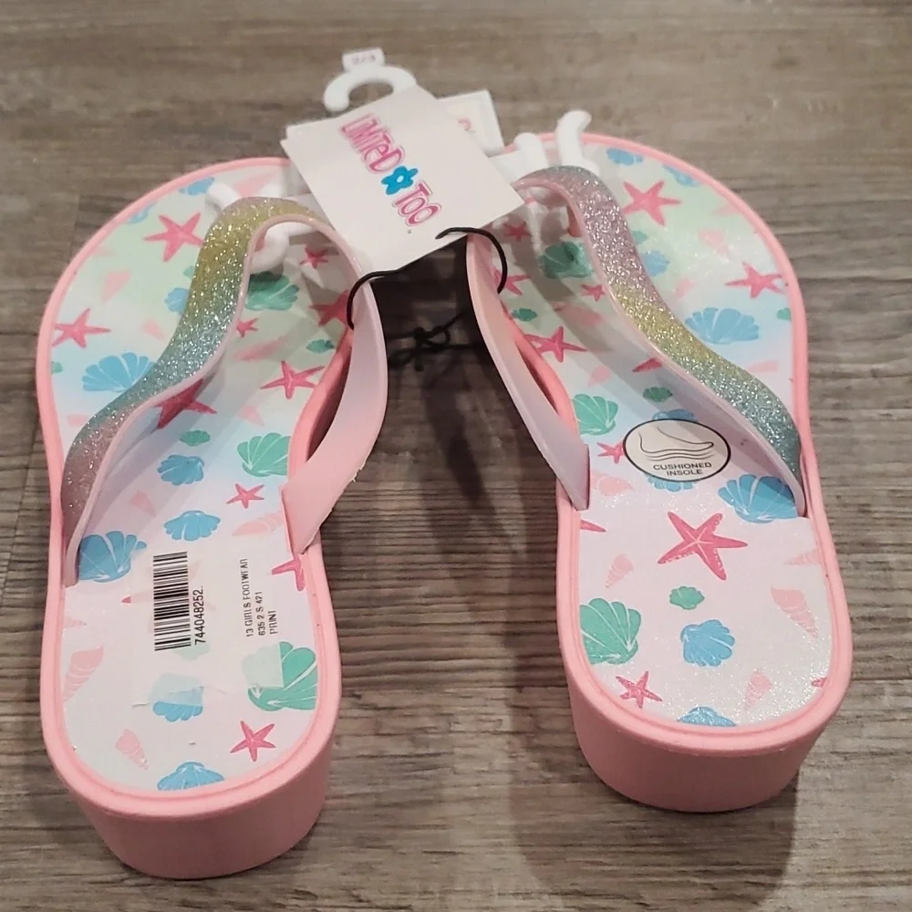 Limited Too Seashell Glittery Heeled Sandals Size 2/3